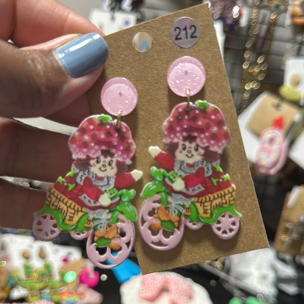 Whimsical Strawberry Shortcake Earrings - Picture 1 of 1